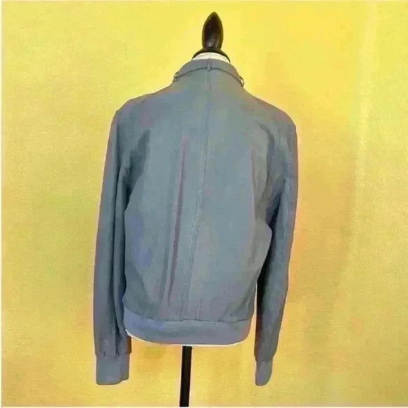 Bally Of Switzerland Vintage Gray/Blue Leather Jacket Size 42 US Large - Picture 3 of 14